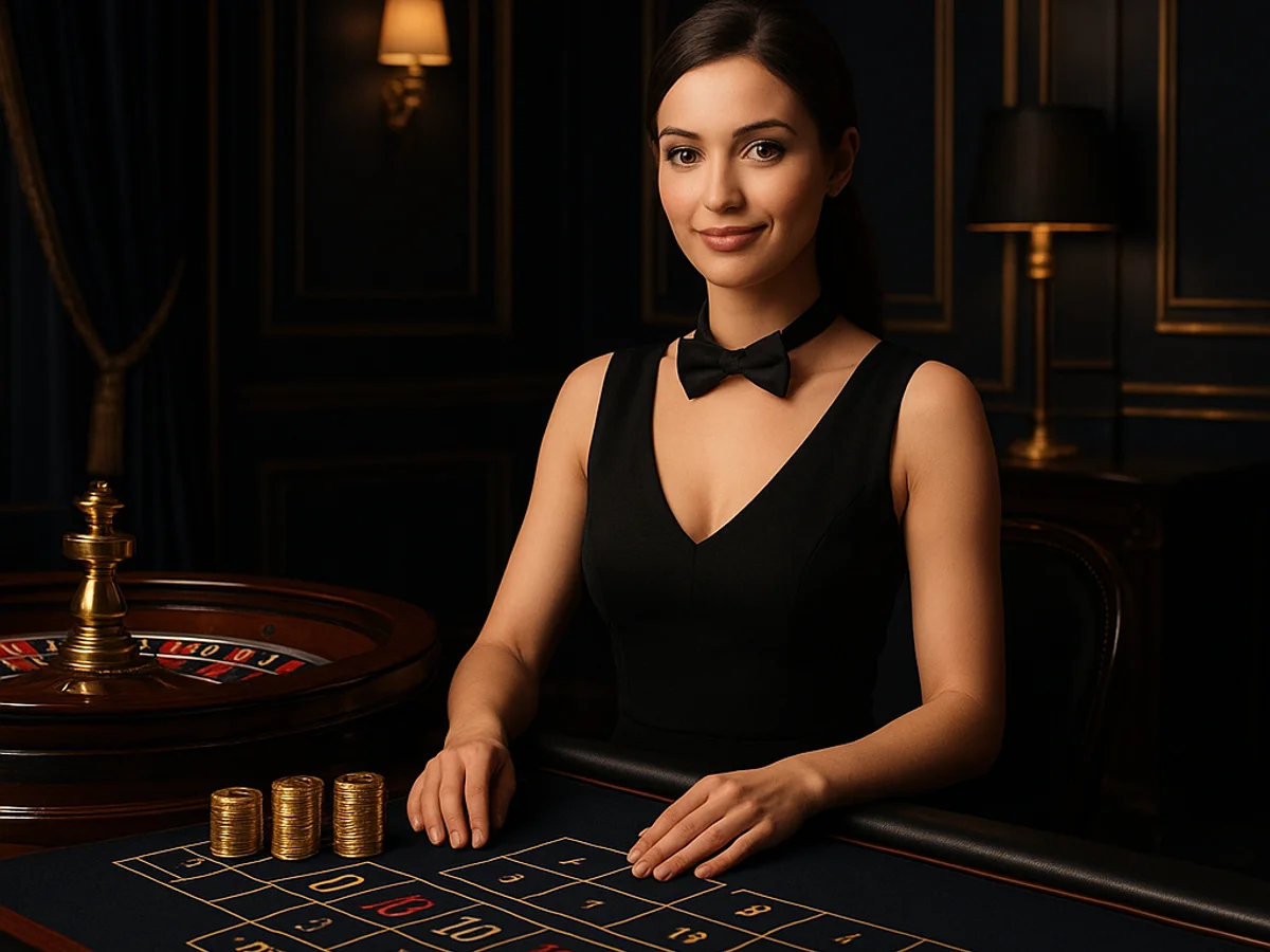 Live casino dealers and roulette tables on Casino id